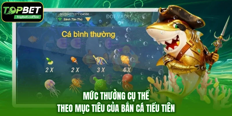 Mức thưởng cụ thể theo mục tiêu của bắn cá tiểu tiên